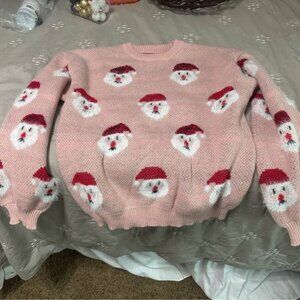 Pink Santa Sweater, Size Large, NWOT